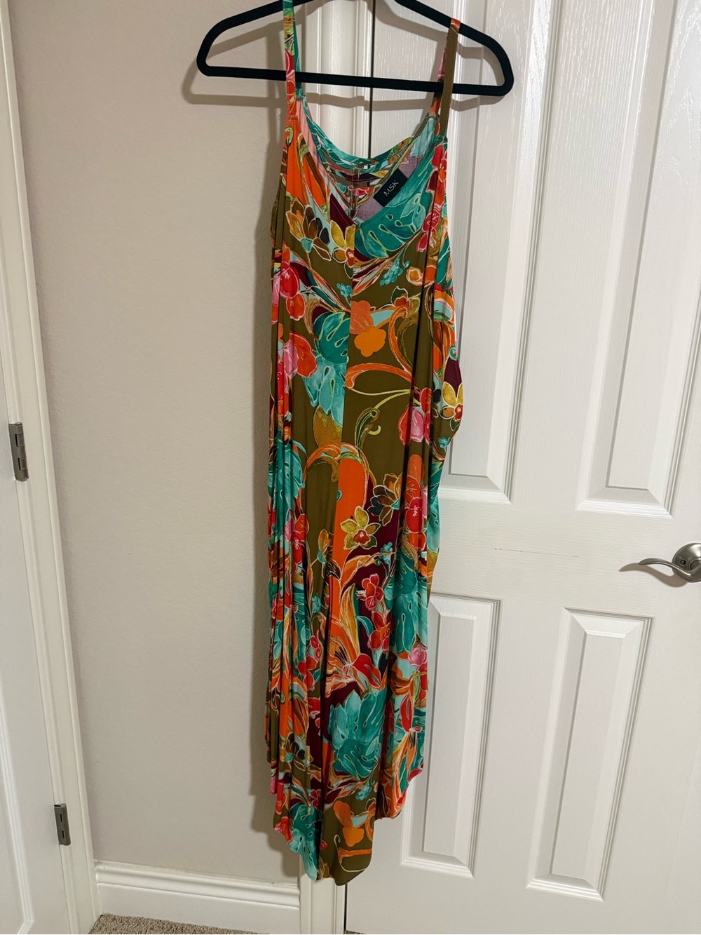 MSK spaghetti strap side zipper wide leg jumper vibrant color and brand new